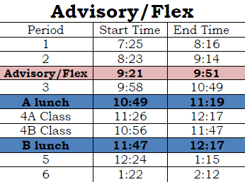 Lobo Flex Advisory/Flex schedule